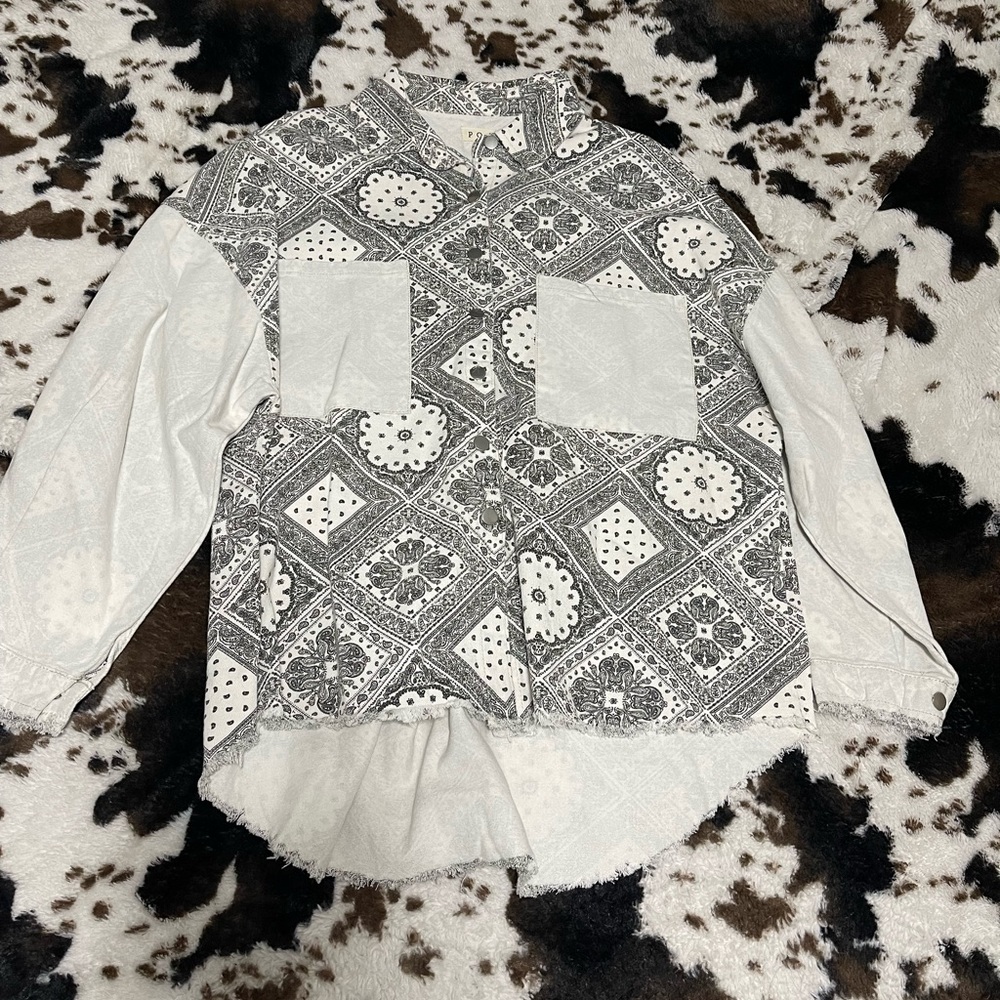 POL Bandana Print Shacket